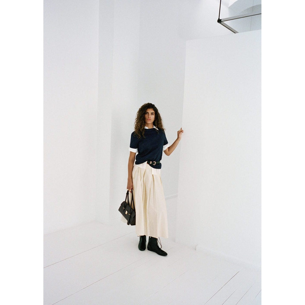 Pleated Midi-Skirt