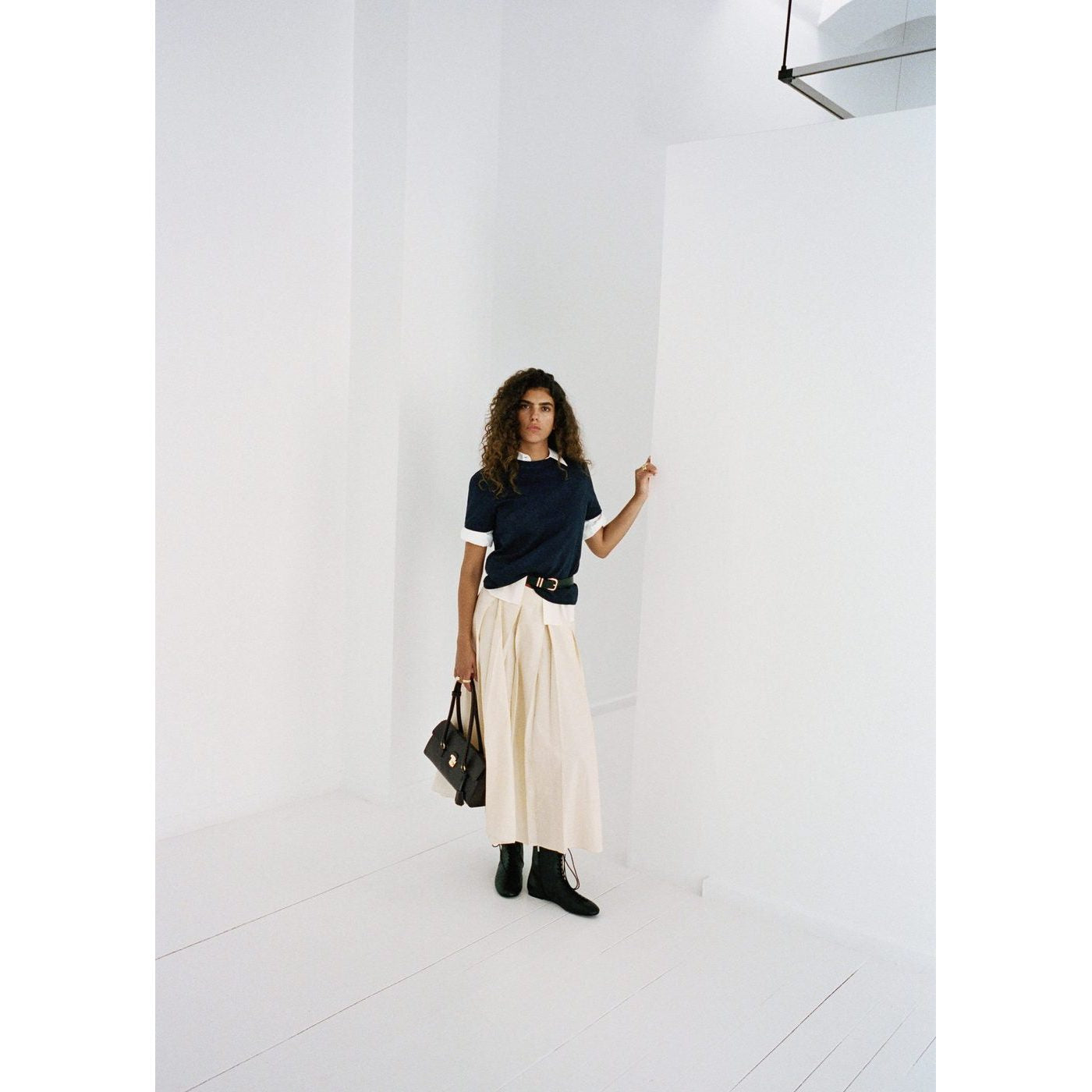 Pleated Midi-Skirt