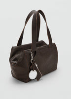 Sac Bandoulière Moyen En Cuir Avec Breloques