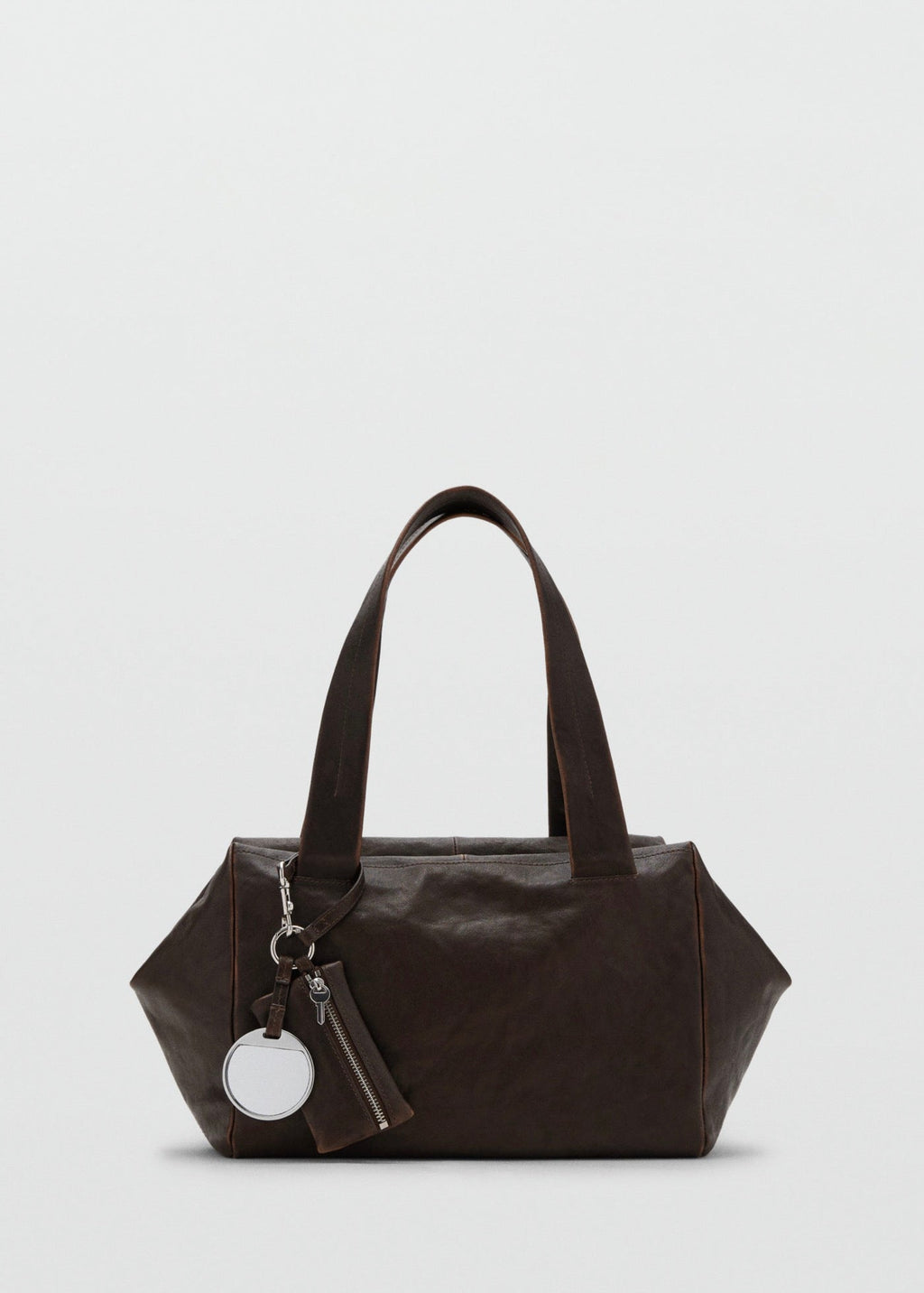 Sac Bandoulière Moyen En Cuir Avec Breloques