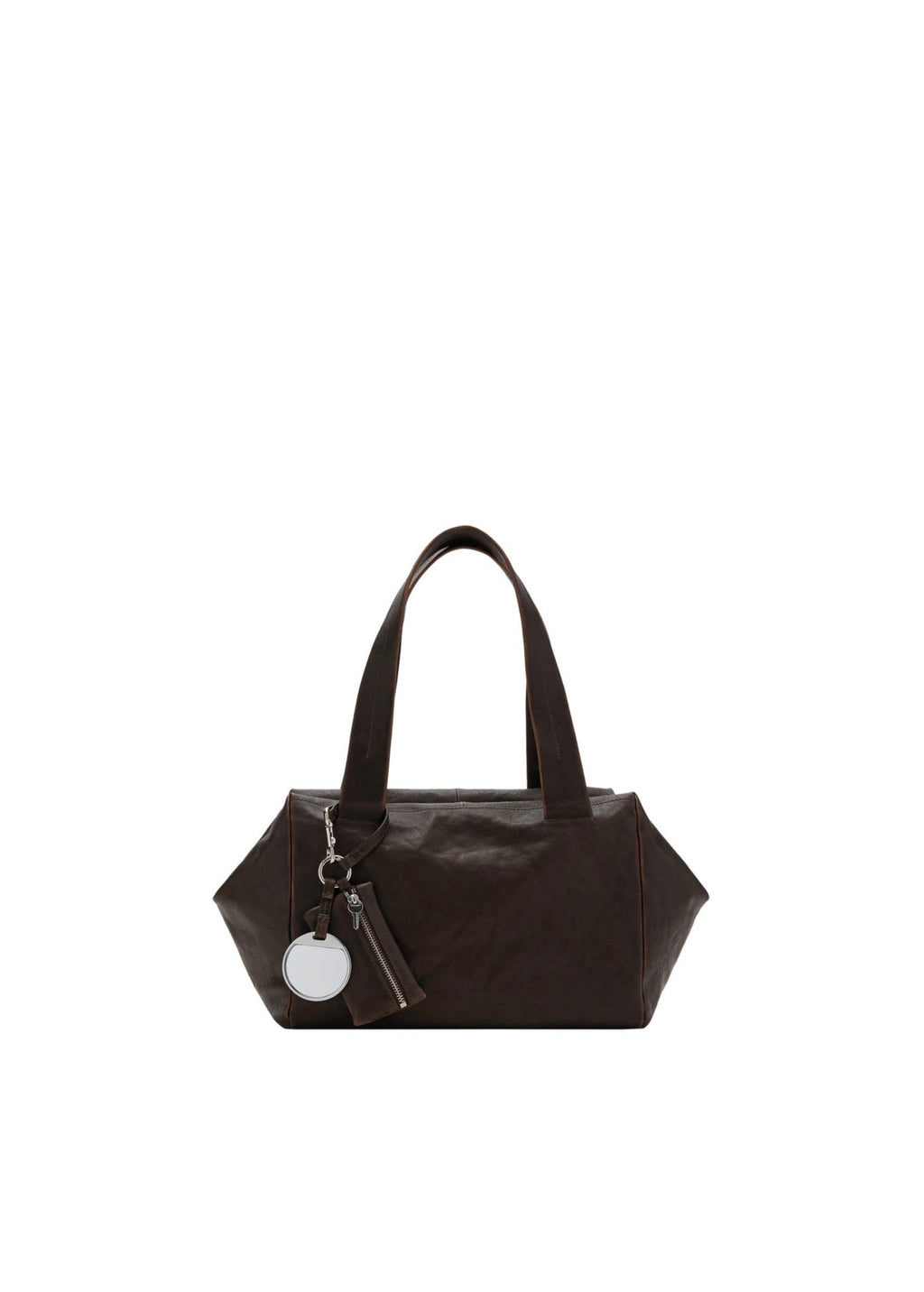 Sac Bandoulière Moyen En Cuir Avec Breloques