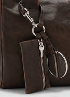 Sac Bandoulière Moyen En Cuir Avec Breloques