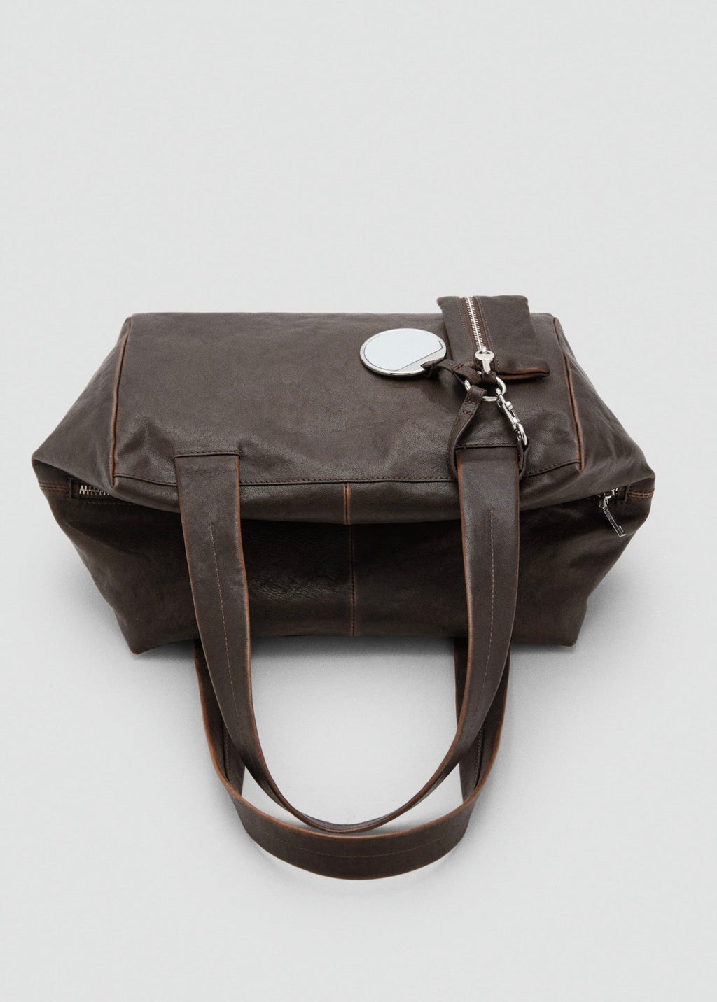 Sac Bandoulière Moyen En Cuir Avec Breloques