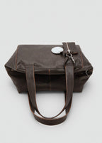 Sac Bandoulière Moyen En Cuir Avec Breloques