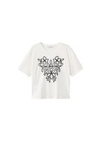 T-Shirt Coton Broderie À Fleurs