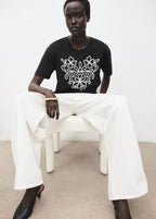 T-Shirt Coton Broderie À Fleurs