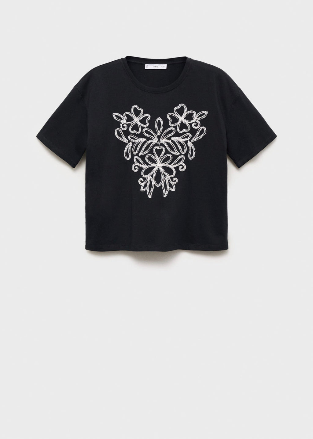 T-Shirt Coton Broderie À Fleurs