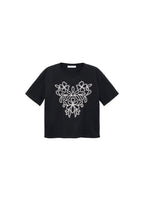 T-Shirt Coton Broderie À Fleurs