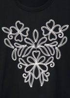 T-Shirt Coton Broderie À Fleurs