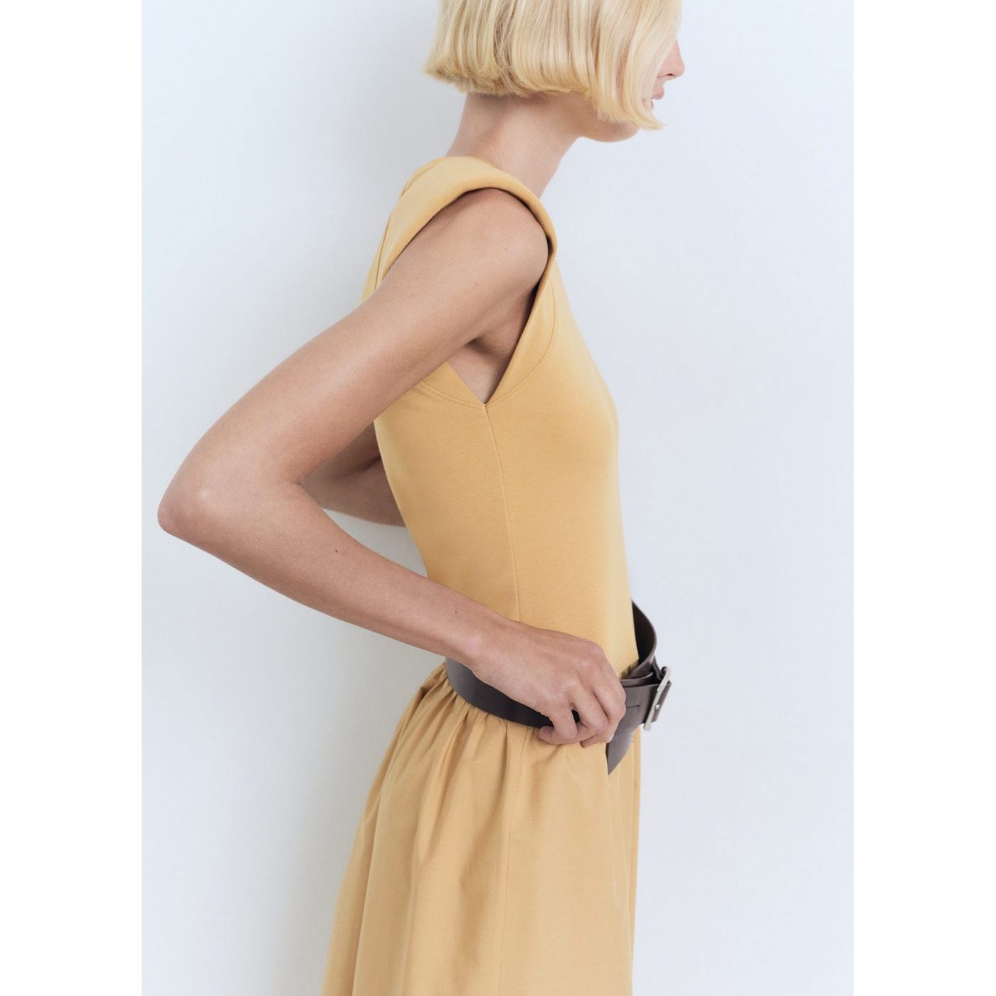 Robe Midi Tissu Combiné