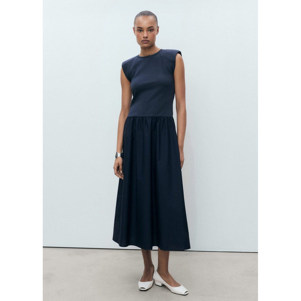 Robe Midi Tissu Combiné