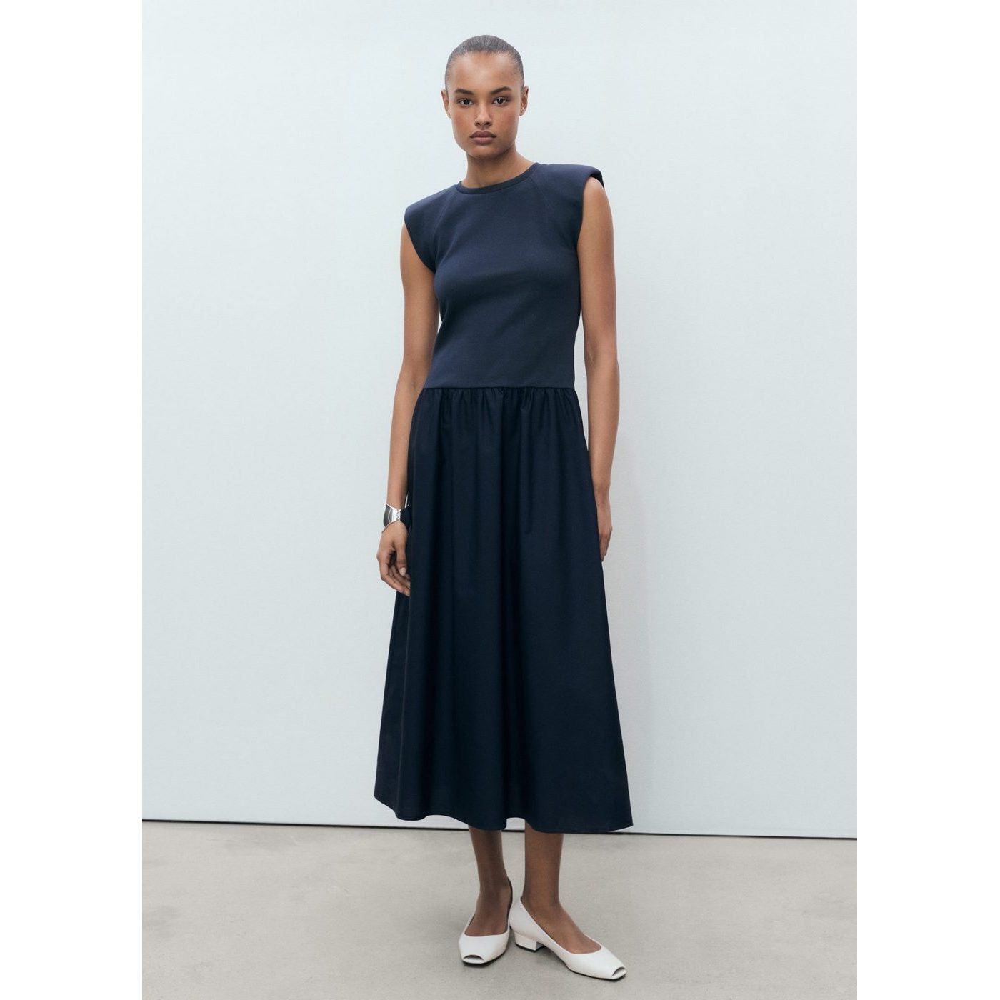 Robe Midi Tissu Combiné