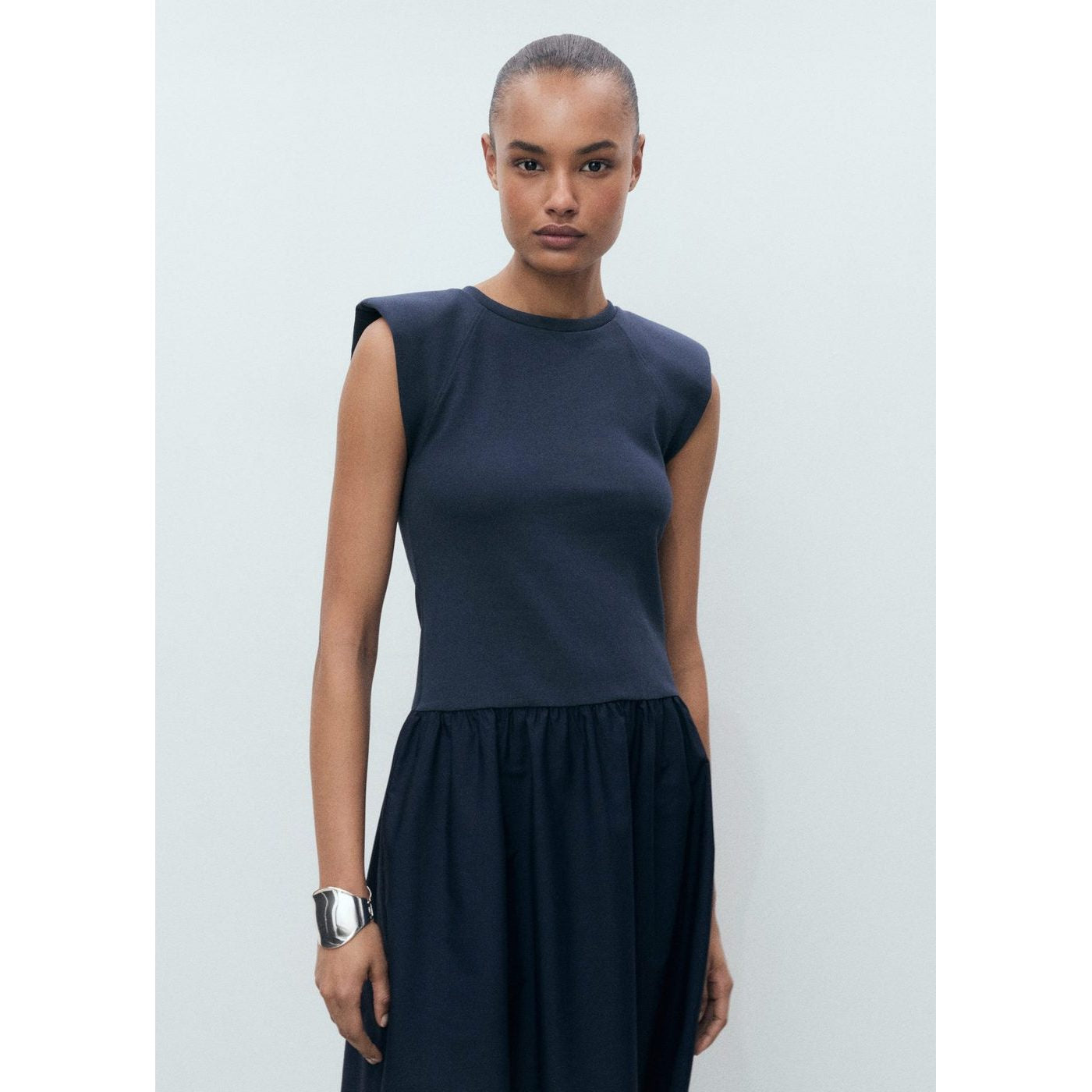 Robe Midi Tissu Combiné