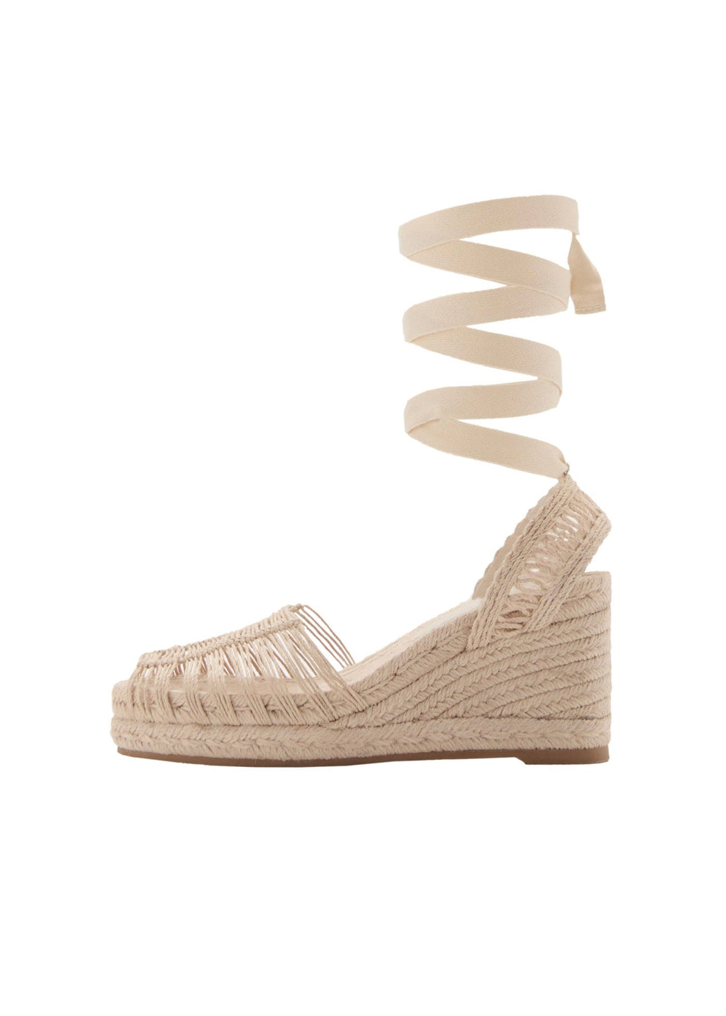 Chaussure À Talon Compensé En Jute À Brides