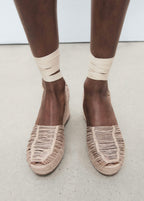 Chaussure À Talon Compensé En Jute À Brides
