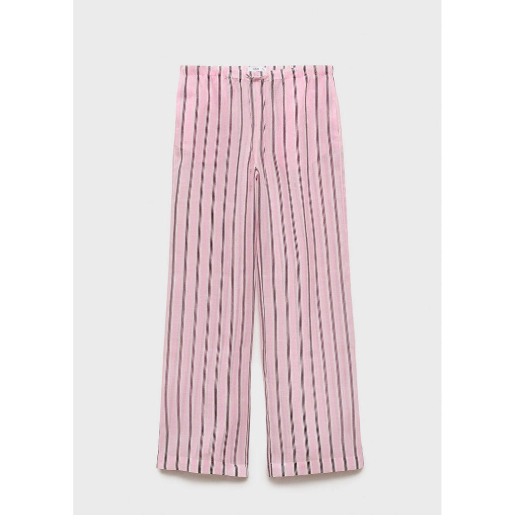 Pantalon En Ramie À Rayures