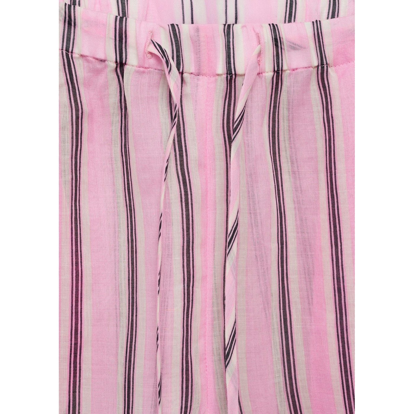 Pantalon En Ramie À Rayures