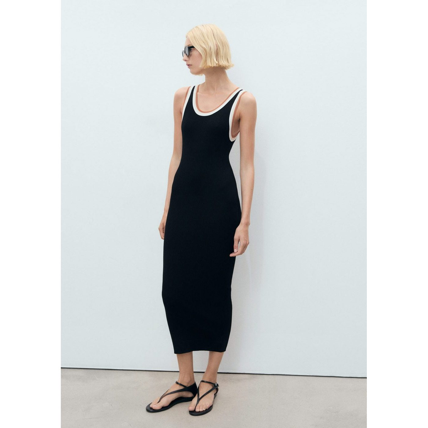 Robe Maille Détails Contrastants
