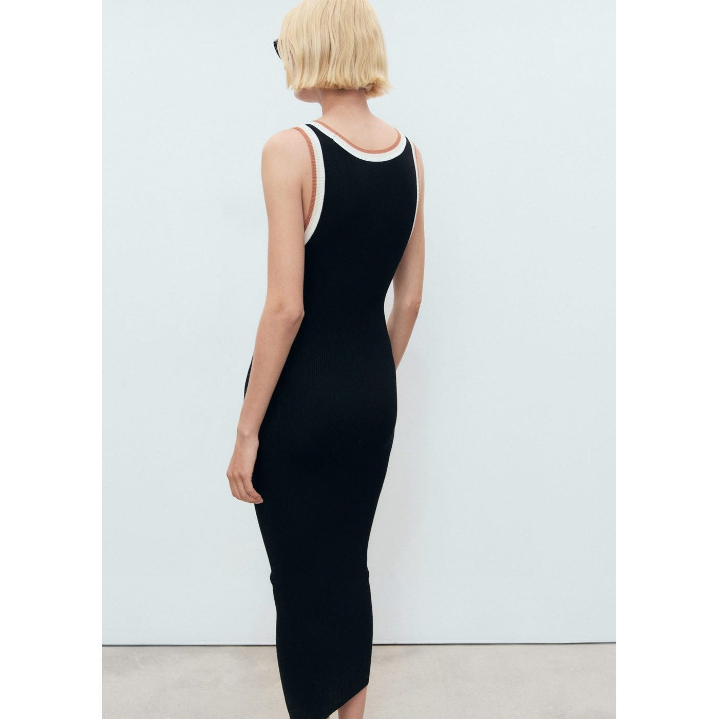 Robe Maille Détails Contrastants