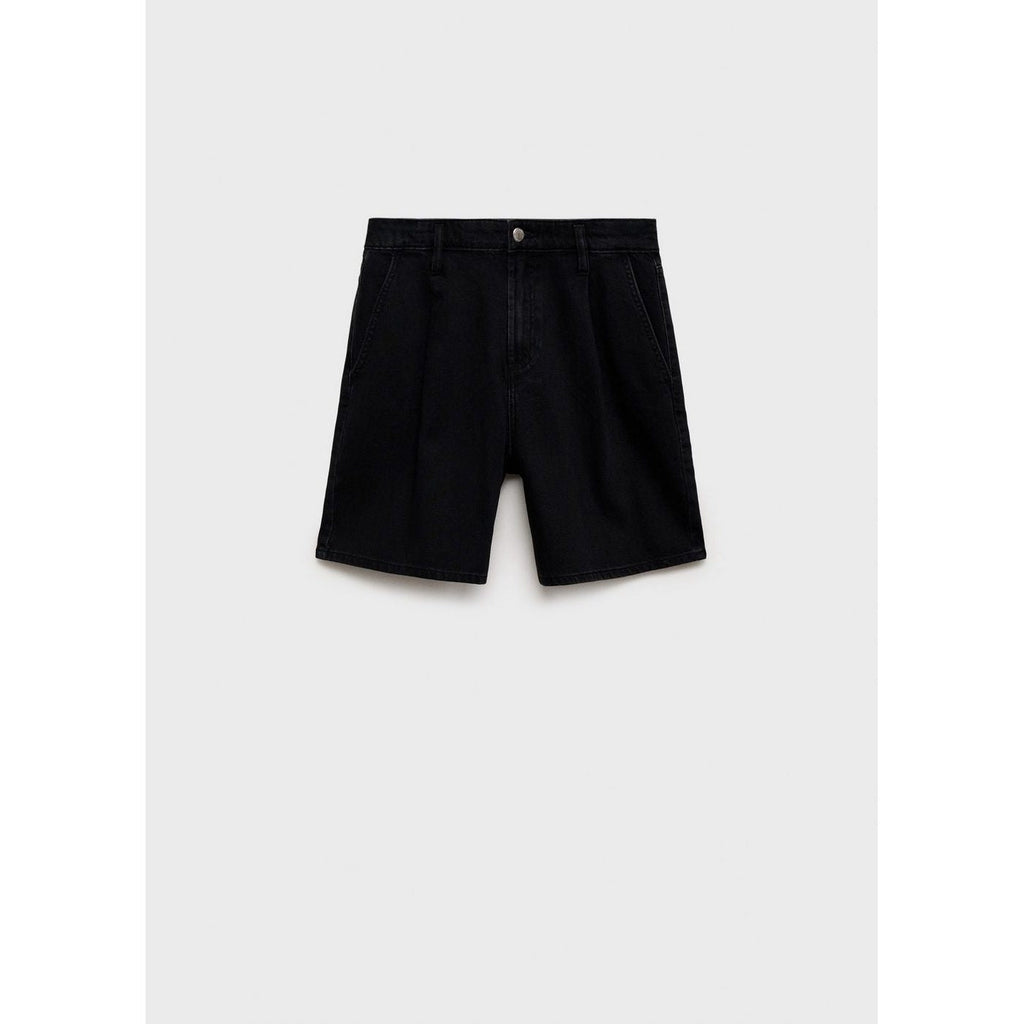 Bermuda En Jean Taille Normale À Pinces