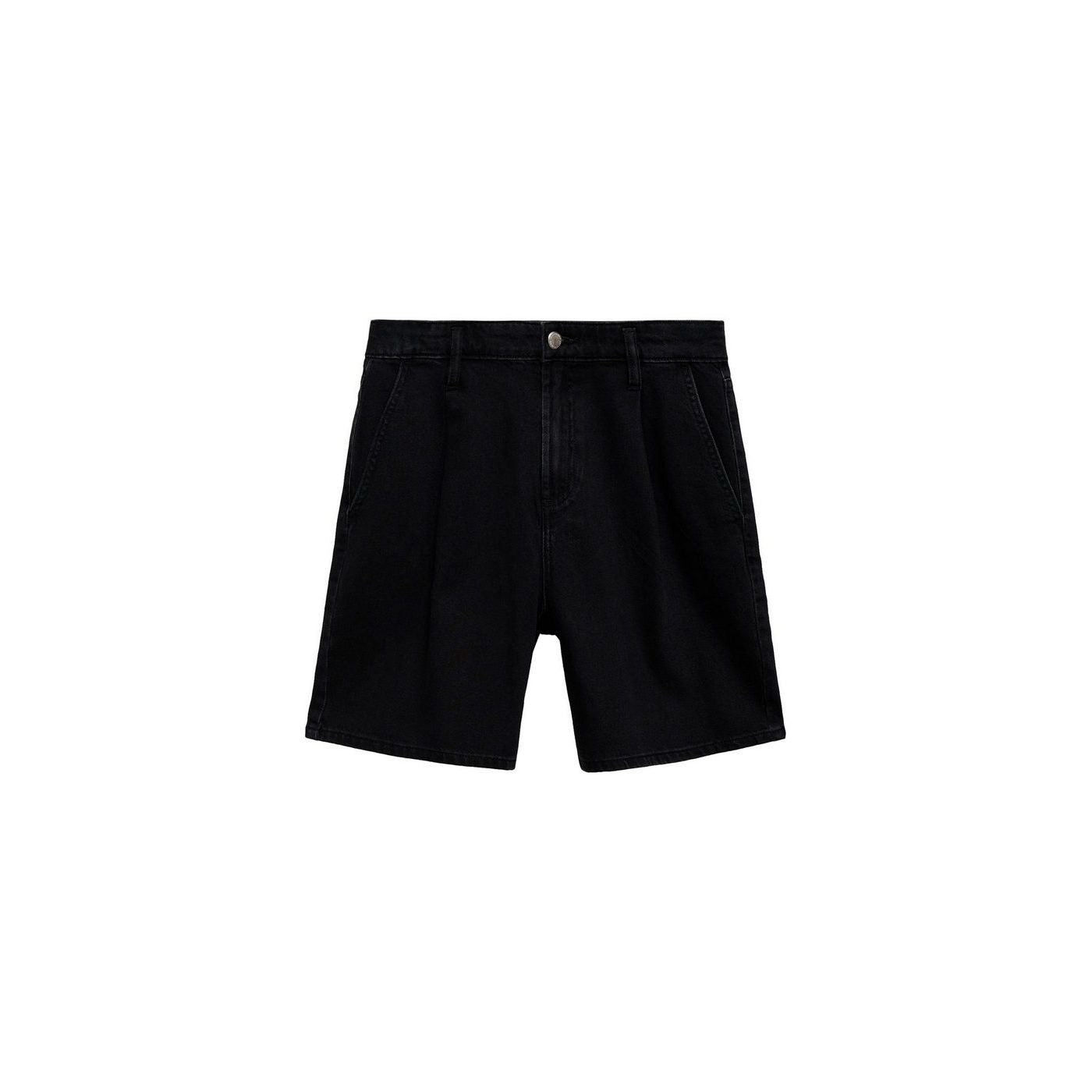 Bermuda En Jean Taille Normale À Pinces