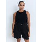 Bermuda En Jean Taille Normale À Pinces