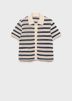 Cardigan Rayures Manches Courtes
