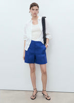 Short Droit Taille Normale En Lin