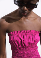 Robe Courte Froncée Ballon
