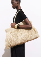 Sac Cabas Fibre Naturelle À Franges
