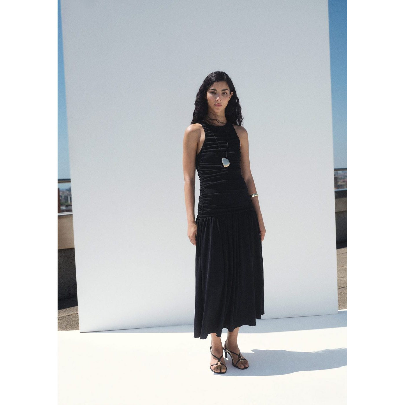 Robe Midi Froncée
