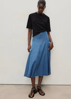 Jupe Midi Denim Coutures