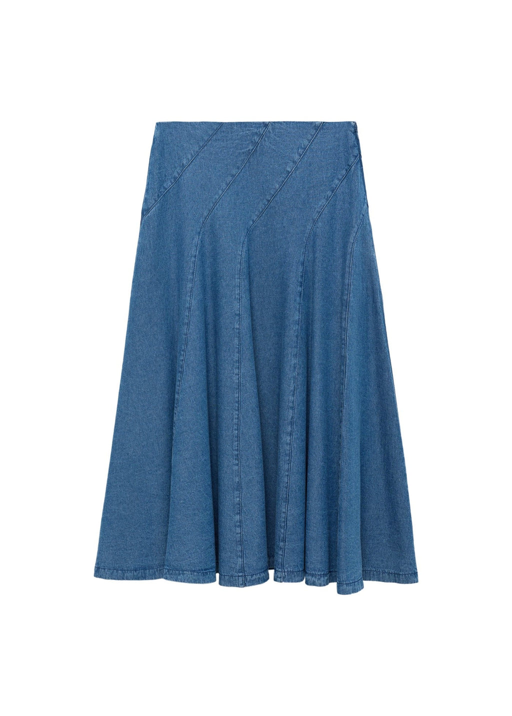 Jupe Midi Denim Coutures