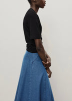 Jupe Midi Denim Coutures