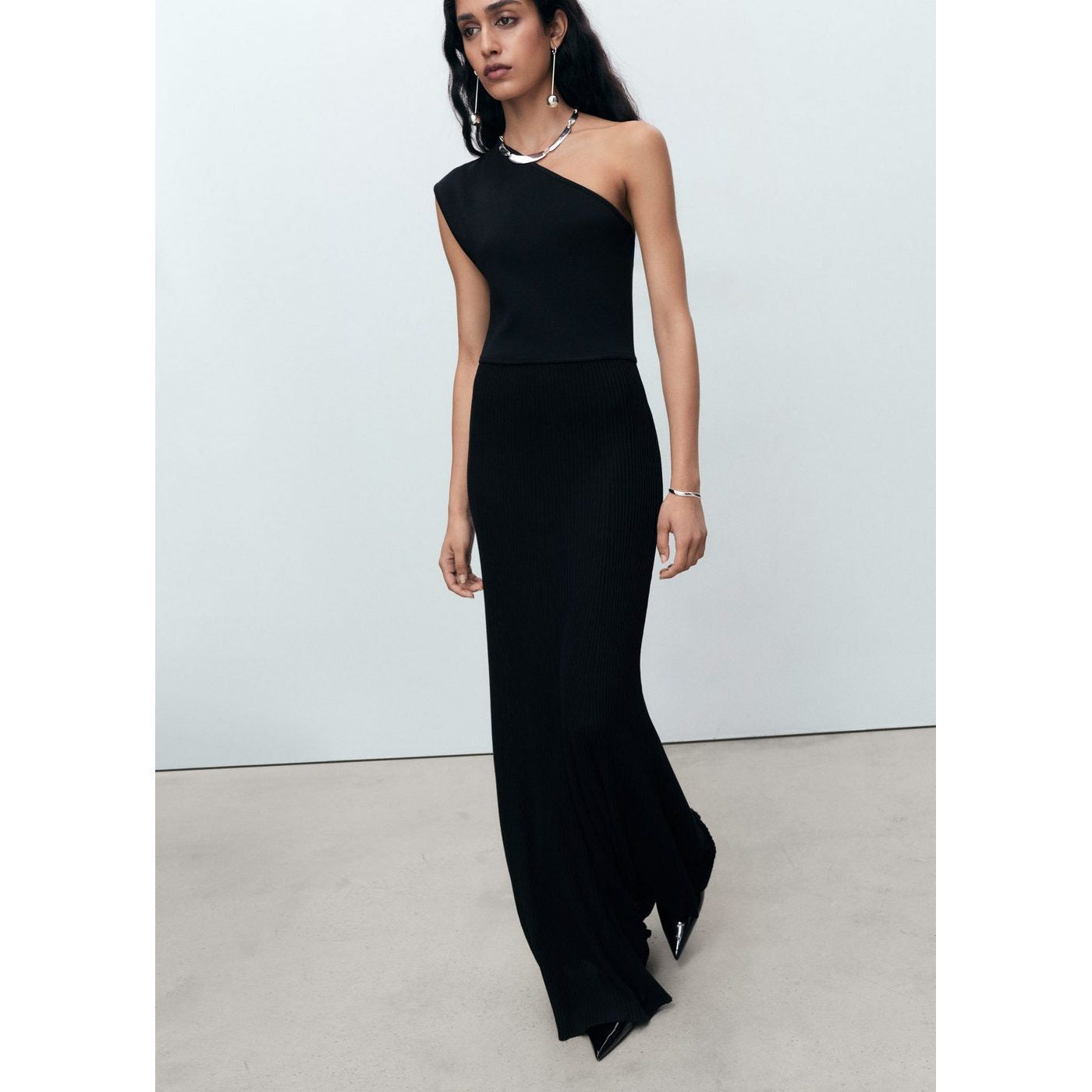 Robe Maille Combiné Asymétrique