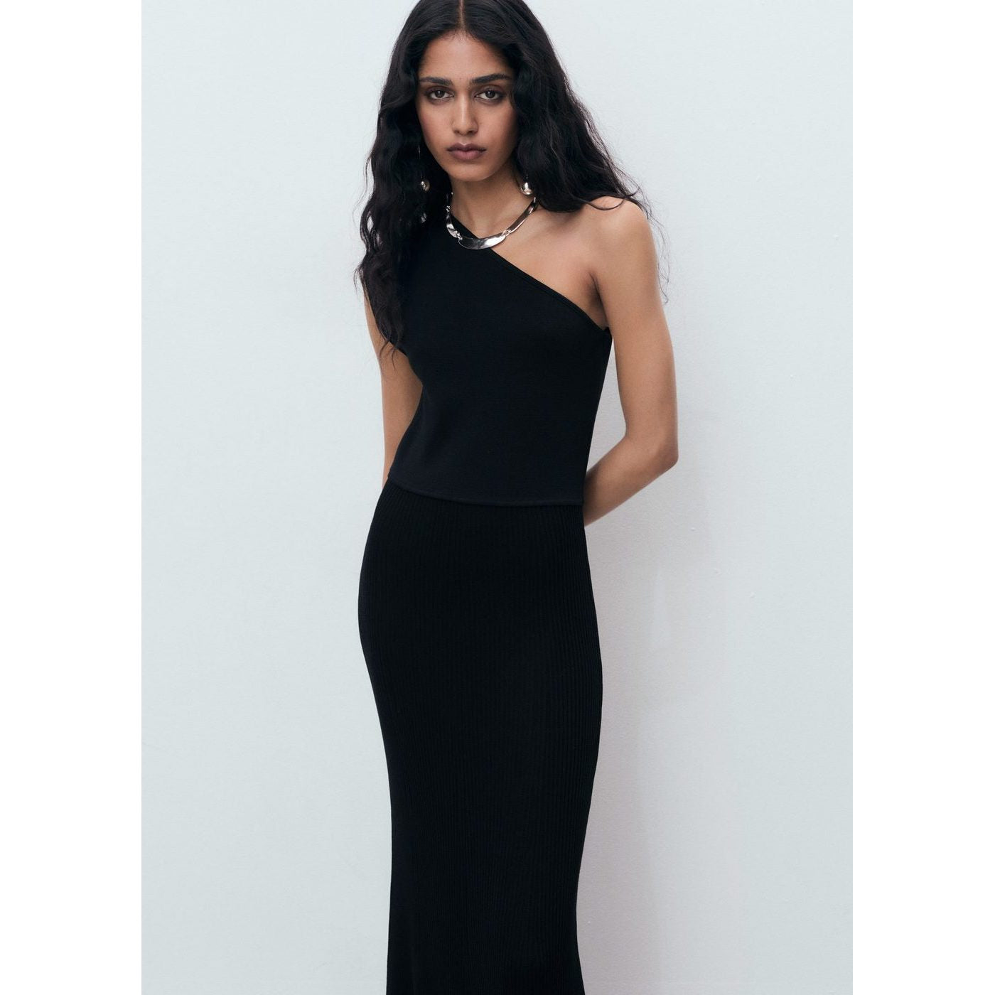 Robe Maille Combiné Asymétrique