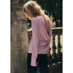 Blouse Satinée Dos Drapé