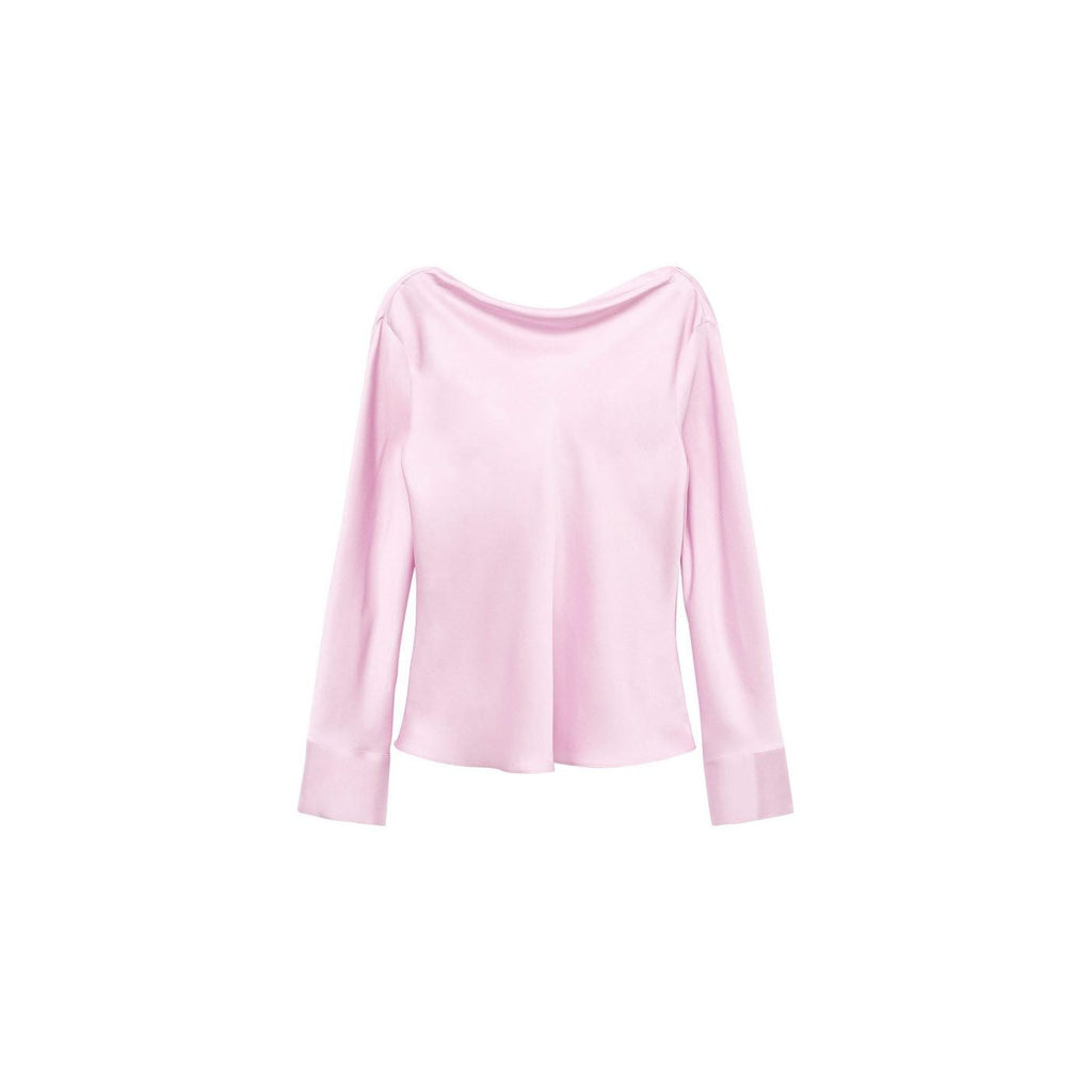 Blouse Satinée Dos Drapé