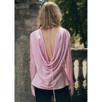 Blouse Satinée Dos Drapé