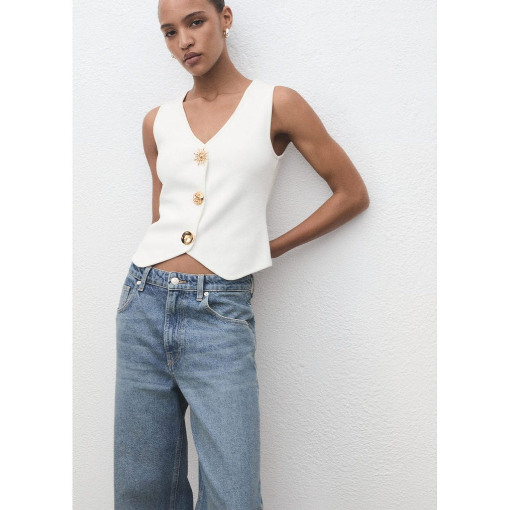 Gilet Maille Boutons Bijoux