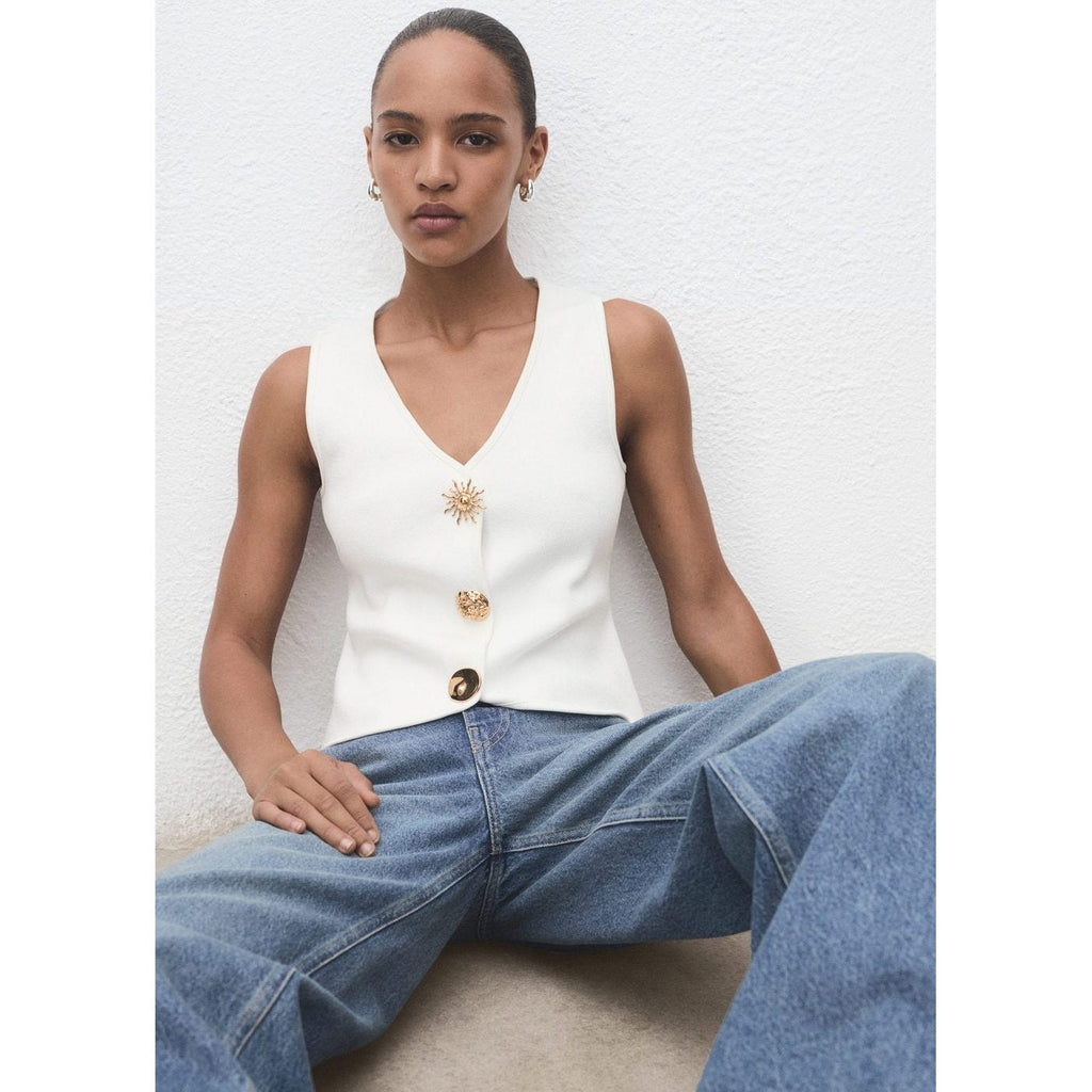 Gilet Maille Boutons Bijoux