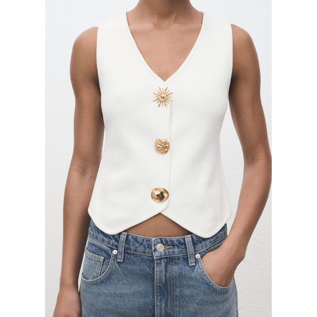 Gilet Maille Boutons Bijoux