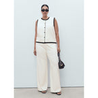 Pantalon Maille Bas Contrastant