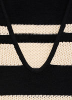 Top En Maille À Rayures Col En V
