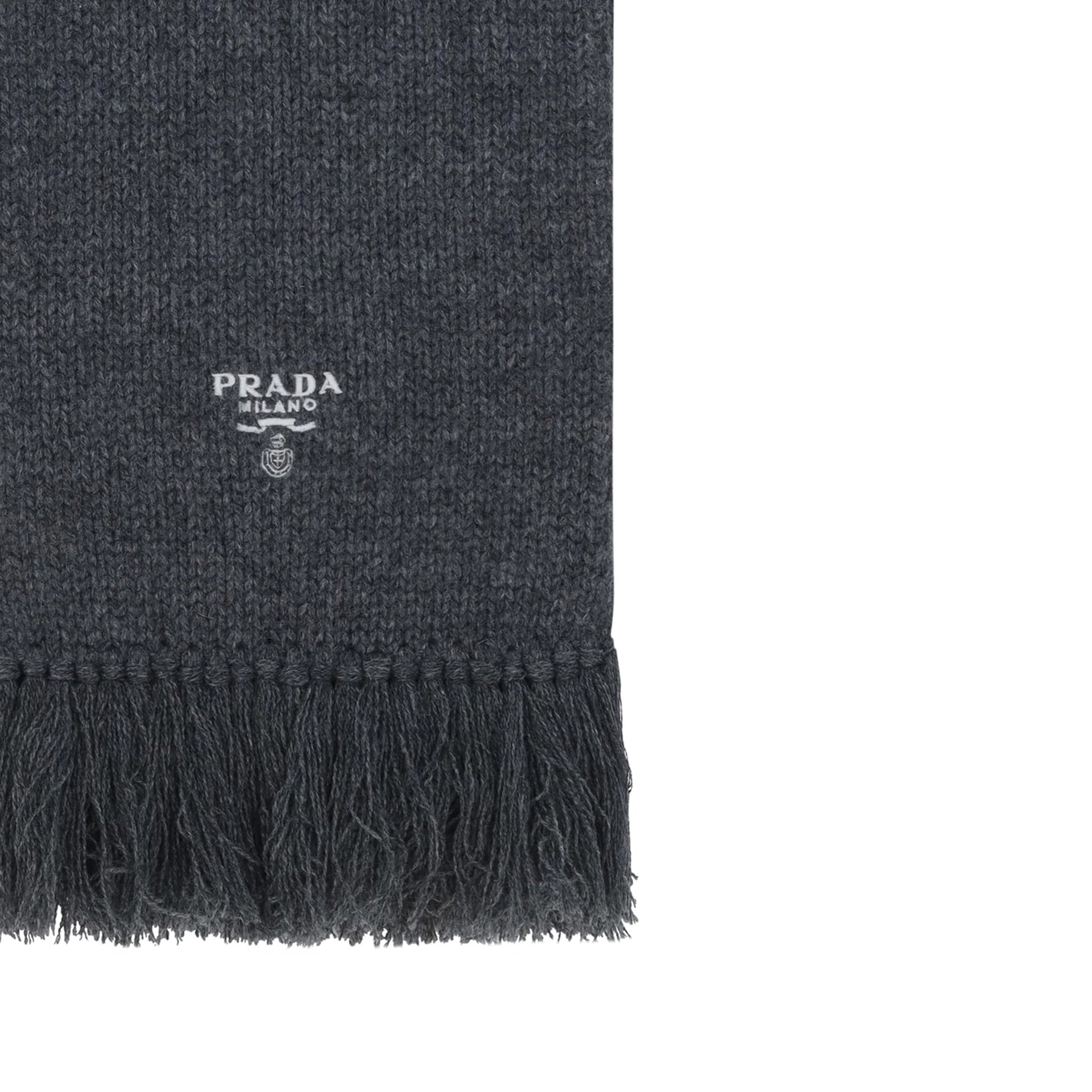 Prada - Foulard Logo Cashmere - Homme - Grey