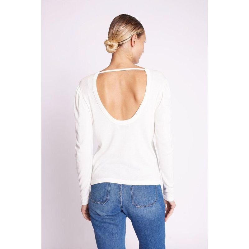 Tee Shirt Col Rond Dos Nu - Navy