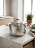 Marmite 32cm - Couvercle En Verre - Acier Inoxydable - Inox