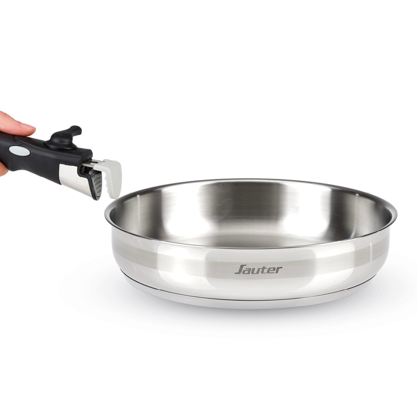 Set De 3 Poêles En Inox Avec Poignée Amovible - Argenté