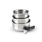Set De 3 Casseroles Avec Poignée Amovible - Argenté