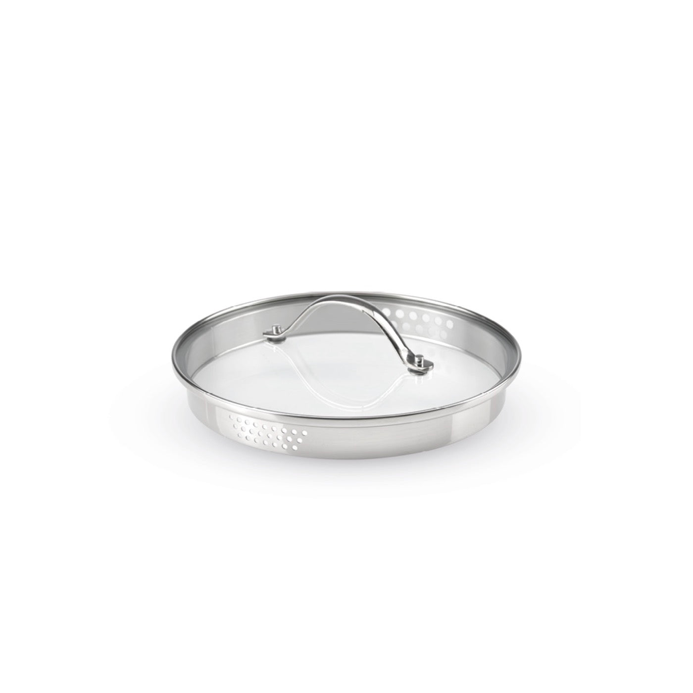 Couvercle En Verre Avec Bouton En Inox - Transparent/Argenté - 3 Tailles